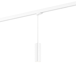 Luminaire suspendu triphas� RAY ON TRACK 2.0 - PAR16 cylindrique, court, avec adaptateur GU10 IP20, mat, blanc trafic gradable