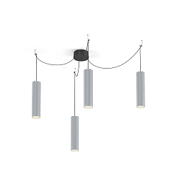 Luminaire � suspension RAY 3.0 - PAR16 cylindrique, langue, avec c�ble ouvert GU10 IP20, aluminium bross� gradable
