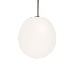 Pendant luminaire DRO SUSPENDED 3.0, Ø 29cm, E27, A60 max. 12W, aluminum / textile cable / glass, white