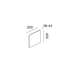 LED Wall luminaire MILES 2.0 CARR�, indirect, 22 x 22cm, 8W 3000K, CRi >90, dimmable, marble white