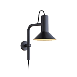 Luminaire mural ROOMOR WALL 3.1 - PAR16 / SHADE 1.0 court, avec bras articulé, avec boîte de connexion, sans fonction de commuta