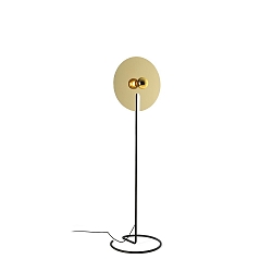 Floor lamp MIRRO FLOOR 2.0, mirror � 45cm, E27 (excl.), with cord dimmer, black gold