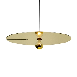Pendant luminaire MIRRO 3.0, length 250cm / mirror Ø 75cm, E27 (excl.), black gold