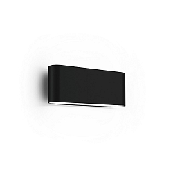 Luminaire mural d’extérieur KIOSK 1.0 haut bas, avec optique de lentille IP65, noir mat gradable
