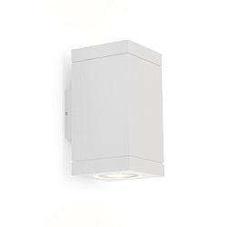Luminaire mural d’extérieur TUBE CARRÉ 2.0 haut bas, à 2 flammes GU10 IP65, blanche gradable