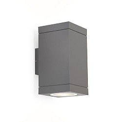 Luminaire mural d’extérieur TUBE CARRÉ 2.0 bilatéral IP65, gris foncé gradable