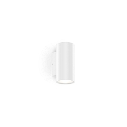 Luminaire mural d’extérieur TRAM WALL 2.0 2 voies, cylindrique, dimmable IP65, blanc mat gradable