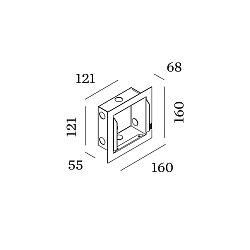 Cadre encastré ORIS 1.3 / RETO 1.3 - RECESSED HOUSING avec carde, perforé, noir