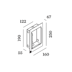 Cadre encastré ORIS 2.0 - RECESSED HOUSING avec carde, perforé, noir