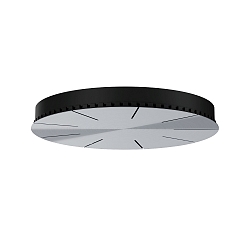 Rosace de plafond 9 fois, aluminium, noir
