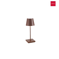 battery table lamp POLDINA PRO MINI dimmable IP65, corten dimmable