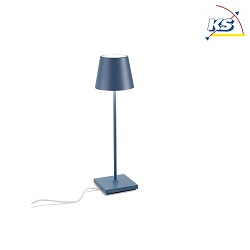 battery table lamp POLDINA PRO dimmable IP65, blue, powder coated dimmable