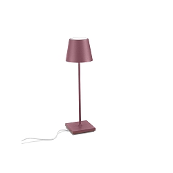 Lampe de table � accu POLDINA PRO IP65, couvert de poudre, bordeaux gradable