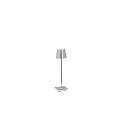 Lampe de table � accu POLDINA MICRO IP65, chrome, scintillant gradable