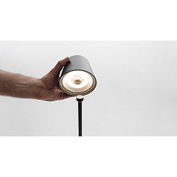 Lampe � pique � accu POLDINA IP54, gris fonc�, laqu� gradable