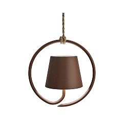 Lampe suspendue � accu POLDINA IP54, rouille, laqu� gradable