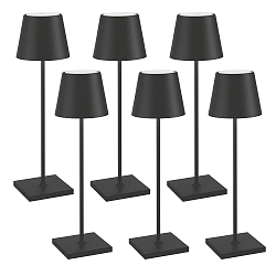 Lampe de table � accu POLDINA PRO lot de 6 IP65, noir gradable