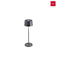 Lampe de table  accu OLIVIA TAVOLO PRO IP65, gris fonc, laqu gradable