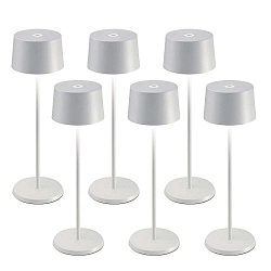 Lampe de table � accu OLIVIA TAVOLO PRO lot de 6 IP65, blanche, laqu� gradable