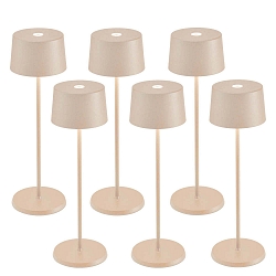 Lampe de table � accu OLIVIA TAVOLO PRO lot de 6 IP65, couleur sable gradable