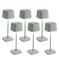 Lampe de table � accu OFELIA TAVOLO PRO lot de 6 IP65, vert sauge, laqu� gradable