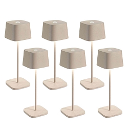 Lampe de table � accu OFELIA TAVOLO PRO lot de 6 IP65, couleur sable, laqu� gradable
