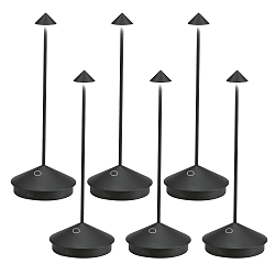 Lampe de table � accu PINA TAVOLO PRO lot de 6 IP65, noir gradable