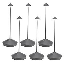 Lampe de table � accu PINA TAVOLO PRO lot de 6 IP65, gris fonc� gradable