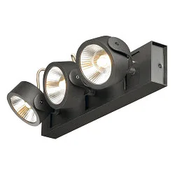 Applique et plafonnier KALU LED 3 3 flammes, langue, pivotant à la cardan IP20, noir gradable