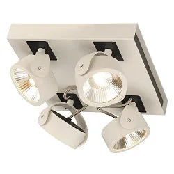 Applique et plafonnier KALU LED 4  SQUARE 4 flammes, carré, pivotant à la cardan IP20, noir, blanche gradable