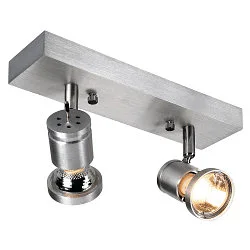 Spot SOUVEREEN à 2 flammes, rotatif, inclinable GU10 IP20, aluminium gradable