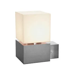 Luminaire mural d'extérieur SQUARE WALL E27 IP44, aluminium brossé