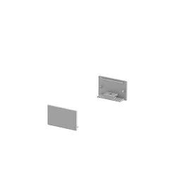 Embout GRAZIA 20 plat, 2 pièces aluminium anodisé