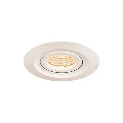 Downlight KINI LED rond, pivotant IP65, blanche gradable