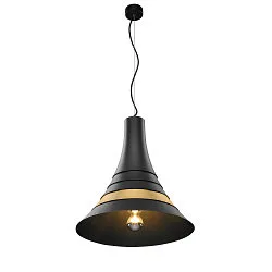 Luminaire à suspension BATO 45 PD grand, rond E27 IP20, laiton brossé, noir  gradable