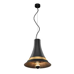 Luminaire à suspension BATO 35 PD petit, rond E27 IP20, laiton brossé, noir  gradable
