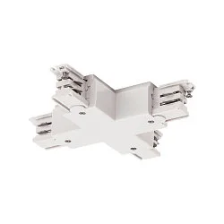 Connecteur en X triphasé S-TRACK ON/OFF version pour montage en surface, commutable, blanche
