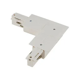 Connecteur d'angle triphasé EUTRAC® version pour montage encastré, terre à l'intérieur, blanche