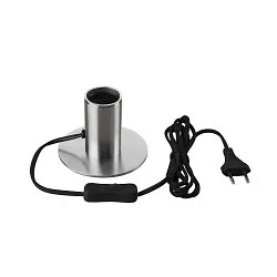 Lampe de table FITU TL avec interrupteur E27 IP20, aluminium brossé 