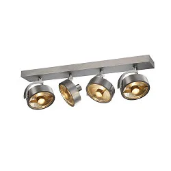 Applique et plafonnier KALU CW QUAD QPAR111 4 flammes, pivotant à la cardan, avec douille GU10 IP20, aluminium brossé