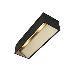 LED Wall luminaire LOGS IN L, 17W, 3000K, 1100lm, TRIAC dimmable, black/gold