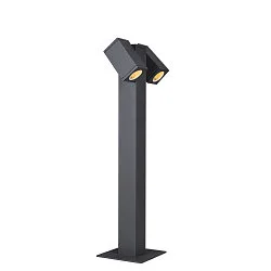 Lampadaire d'extérieur THEO PATHLIGHT DOUBLE QPAR51 à 2 flammes, inclinable GU10 IP44, anthrazit gradable
