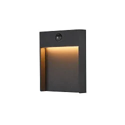 Luminaire mural d'extérieur FLATT SENSOR angulaire, avec capteur, CCT Switch IP54, anthrazit, mat 