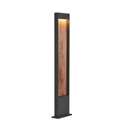Luminaire d'allées FLATT POLE 100CM IP65, anthrazit, marron, bois 