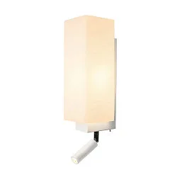Luminaire mural QUADRASS SPOT avec spot LED E27, laiteux, blanche