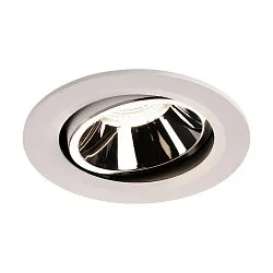 Plafonnier encastré NUMINOS DL L pivotant, rotatif IP20, chrome, blanche