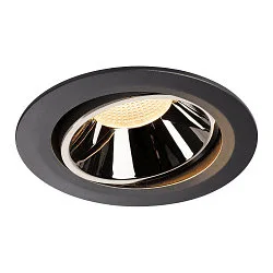 LED Ceiling recessed luminaire NUMINOS DL XL, 3000K, IP20, rotatable / pivotable, 20°, 3500lm, UGR 17, black/chrome