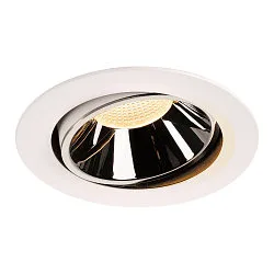Plafonnier encastré NUMINOS DL XL pivotant, rotatif IP20, chrome, blanche