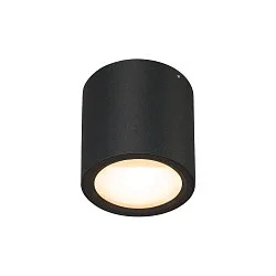 Luminaire de plafond OCULUS CL DTW cylindrique, Dim-To-Warm IP20, noir, transparent gradable