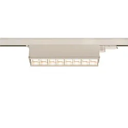 Projecteur triphasé SIGHT MOVE ON-OFF pivotant, commutable, avec grille IP20, blanche 